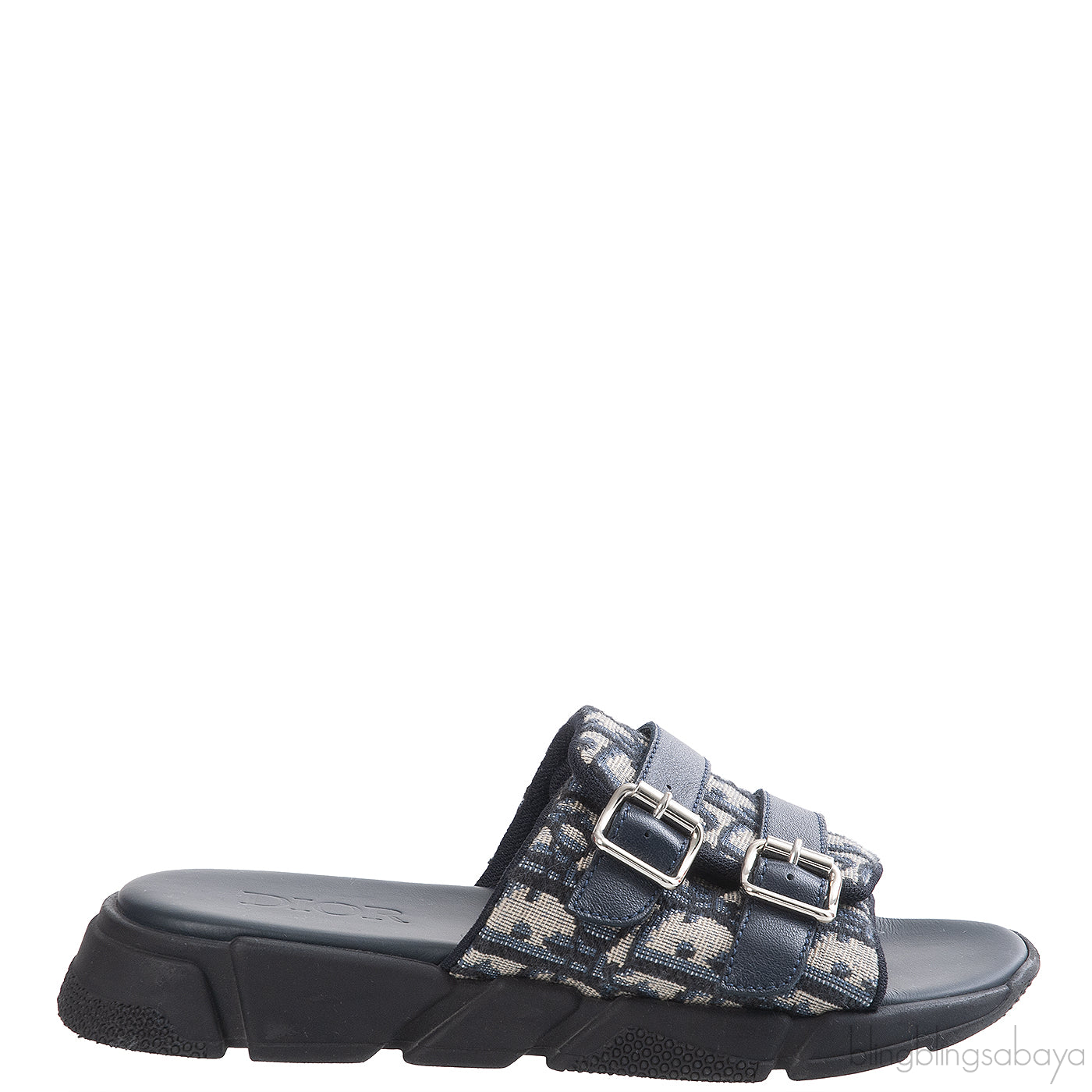 Dior Beige and Black Dior Oblique Technical Jacquard Kids Sandals