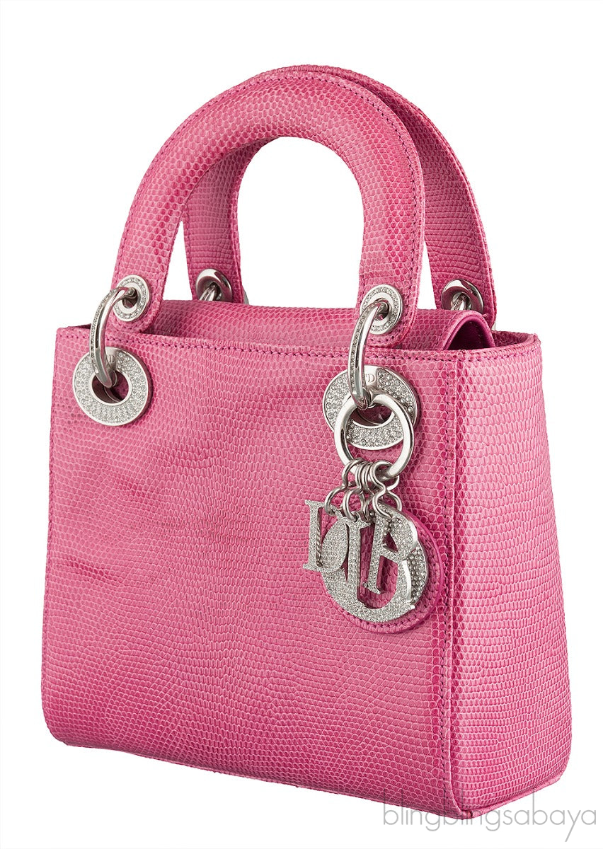 Lady Dior Pink Mini Lizard