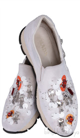 White Sequin Embellished Sneakers