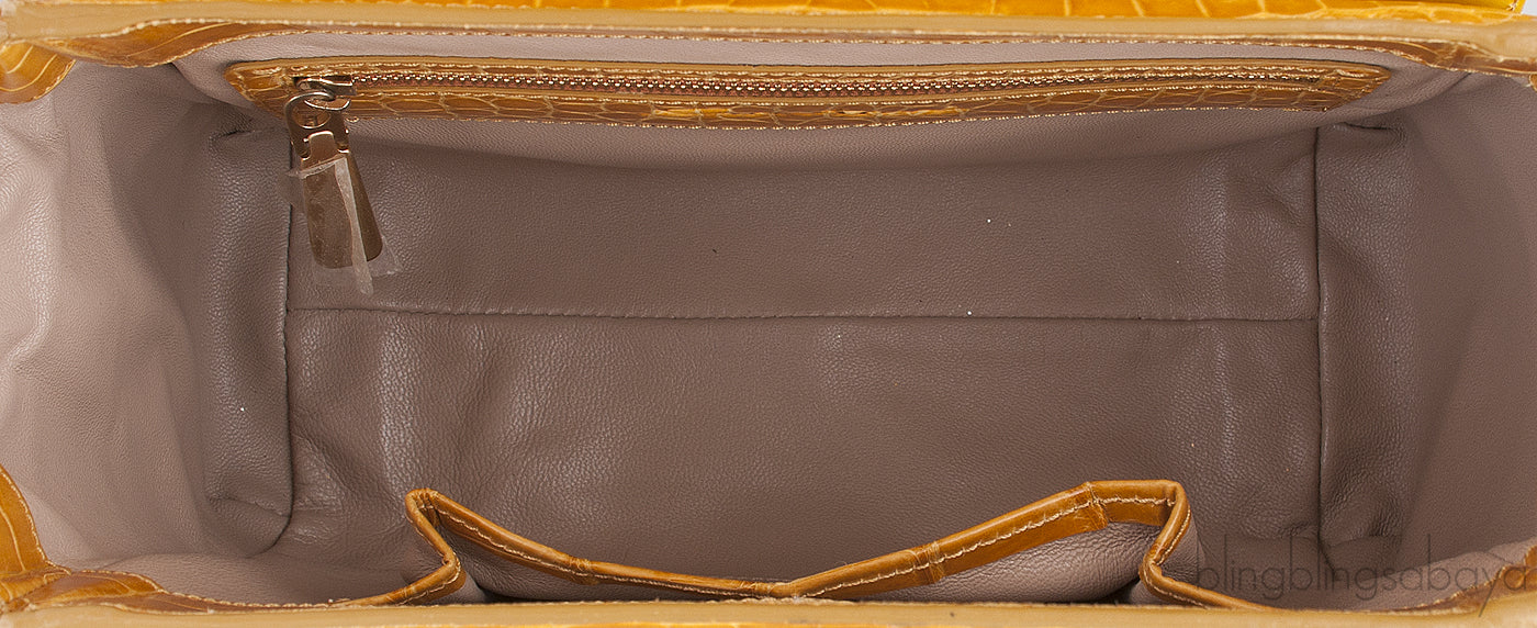 Camel Brown Crocodile Handbag