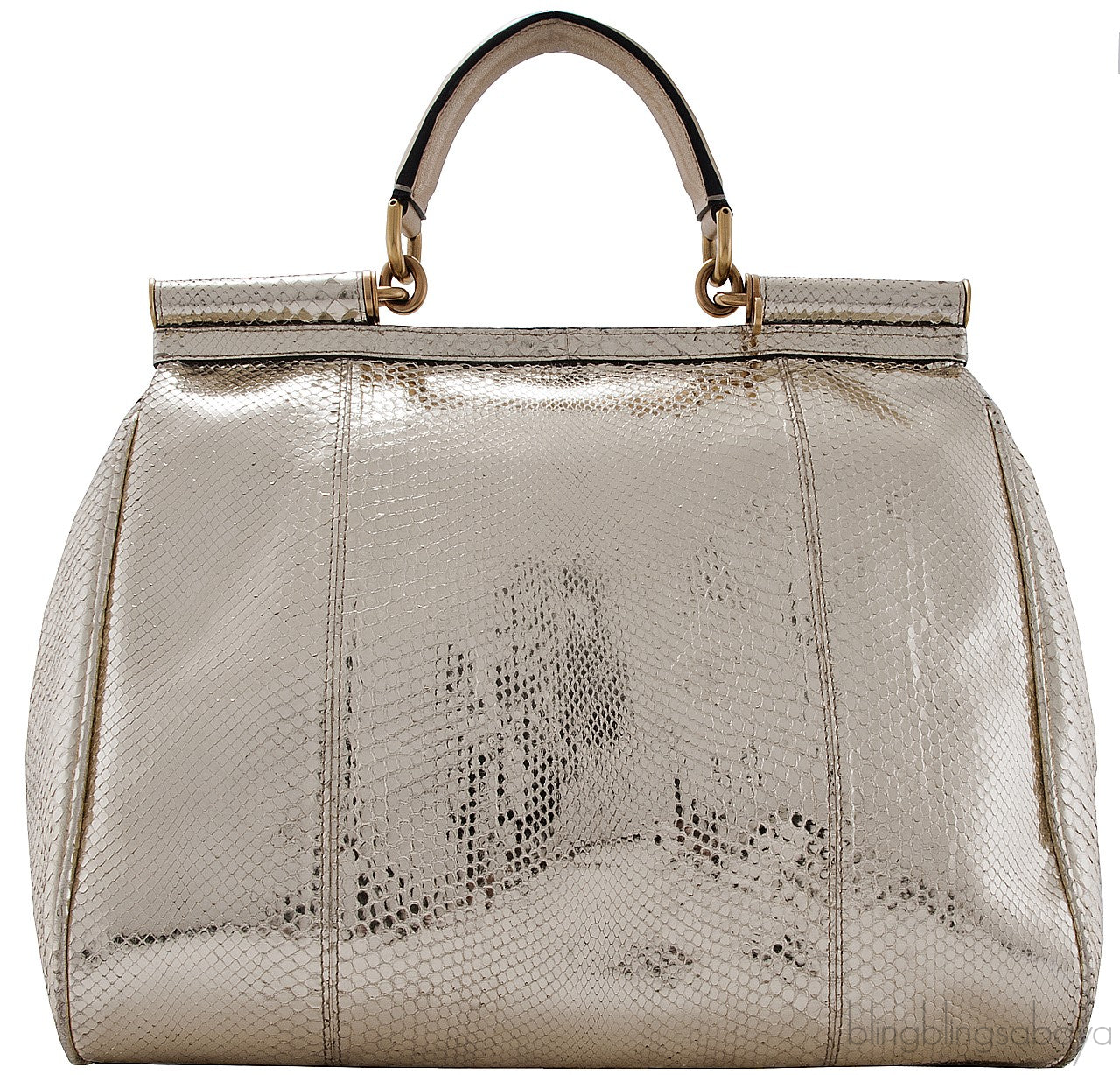 Snakeskin Miss Sicily Metallic Gold