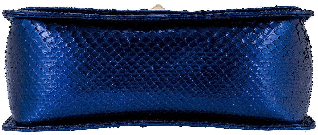 Blue Python Square Shoulder Bag