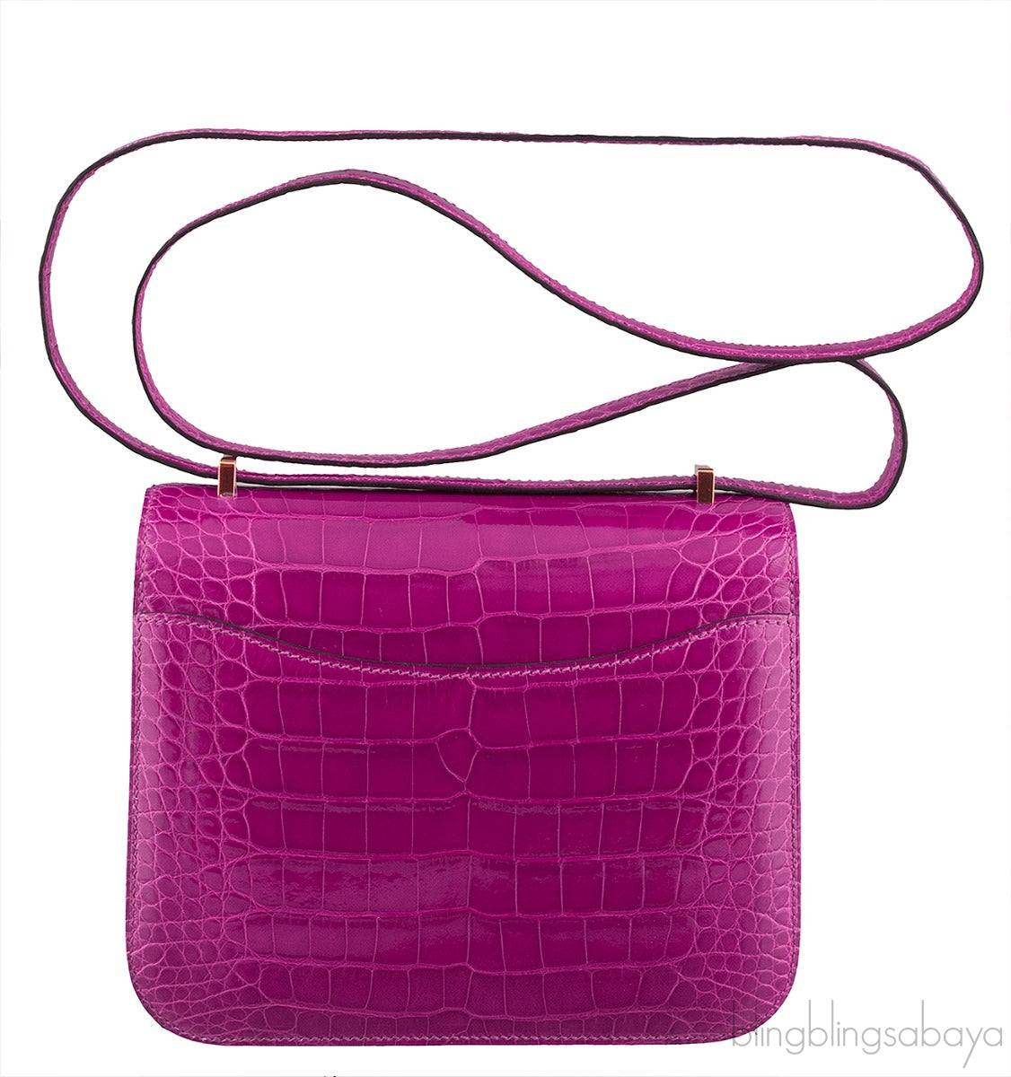 Constance III Mini Rose Pourpre Crocodile