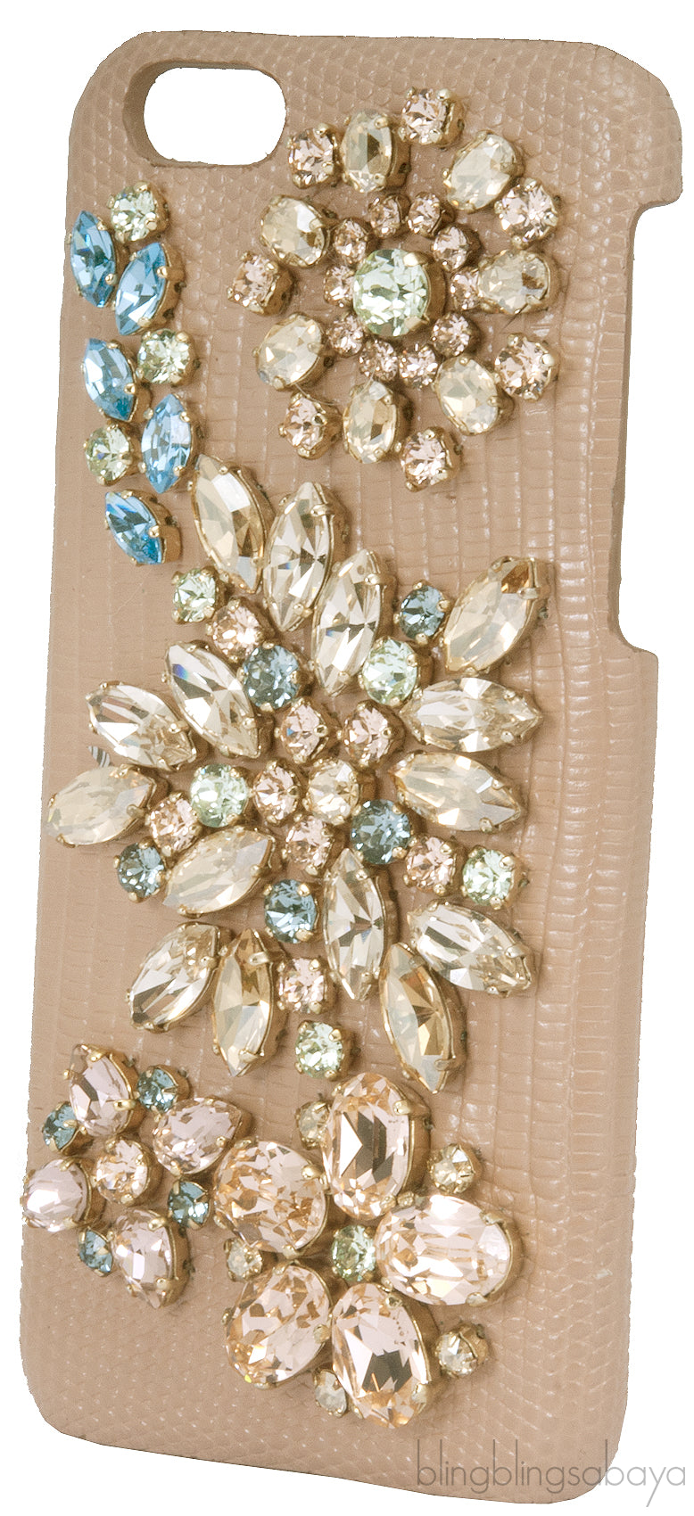 Crystal Embellished Beige Iphone Case