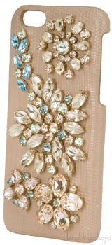 Crystal Embellished Beige Iphone Case