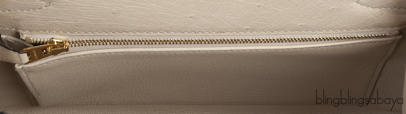 Kelly 25 Parchemin Ostrich GHW