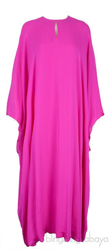 Fuchsia Pink Silk Kaftan Dress