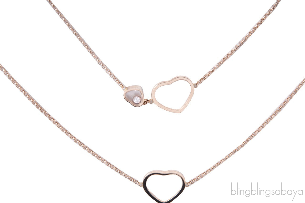 Happy Diamond Rose Heart Necklace