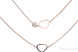 Happy Diamond Rose Heart Necklace