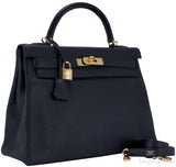 Kelly 32 Black Taurillon Clem. GHW