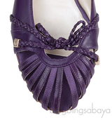 Dior Purple Satin and Leather Ballet Flat