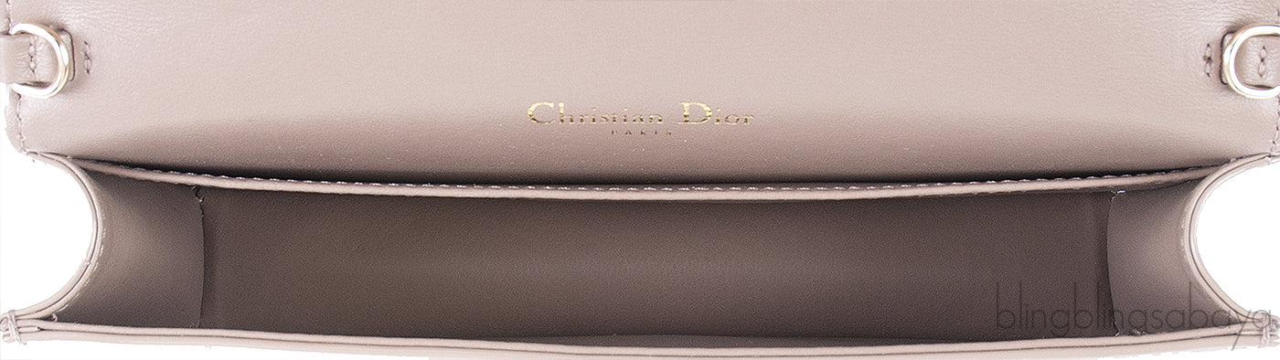 Lady Dior Pouch Warm Taupe Patent Cannage