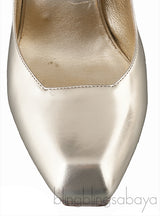 Gold Square Toe Mirrored Heels
