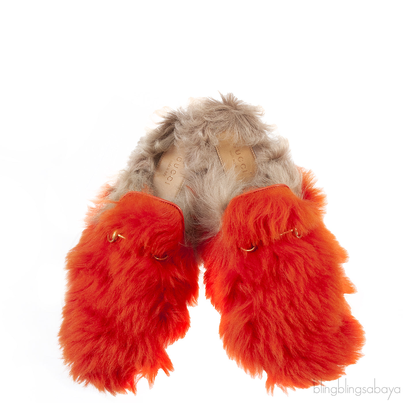 Gucci Orange Wool Princetown Slide