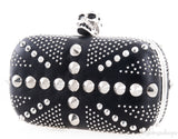 Skull Embellished Studded Box Clutch
