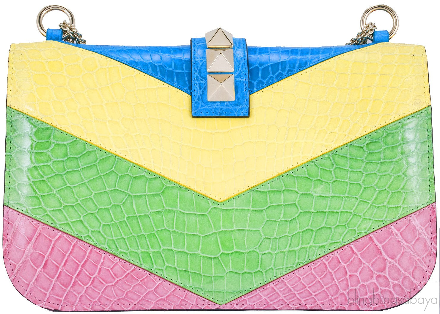 Rockstuds Glam Lock Crocodile Bag