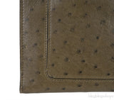 Olive Green Ostrich Top Handle Bag