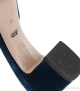 Gucci Blue Velvet G Crystal Madelyn Mules