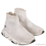 White Speed Stretch-knit High Top Kids Sneakers