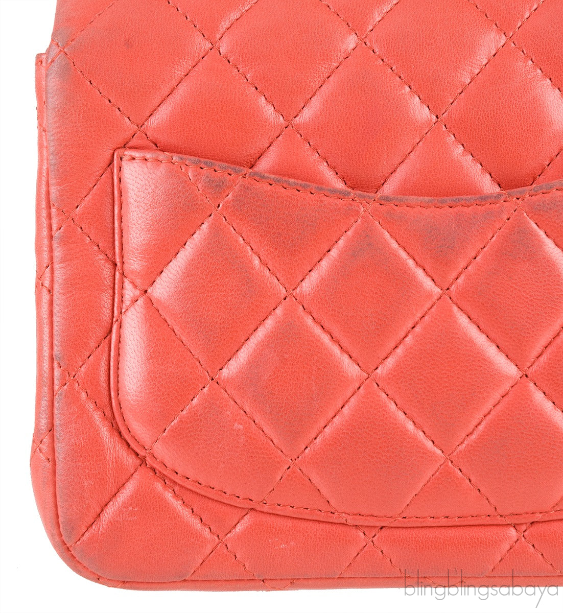 Coral Quilted Mini Flap Bag