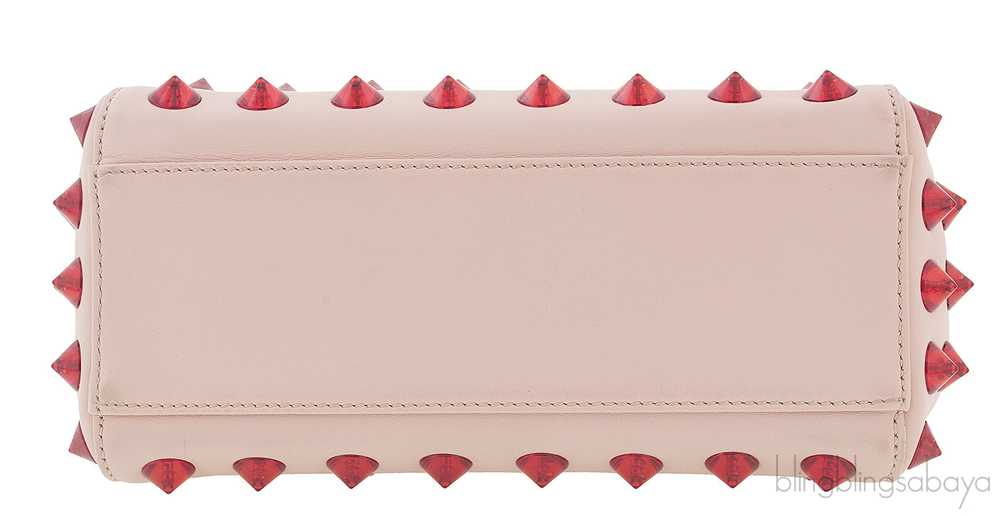 Beige Red Studded Peekaboo