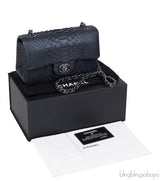 Chanel Black/Blue Python Mini Flap bag RHW