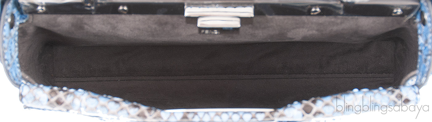 Peekaboo Medium Blue Python Bag