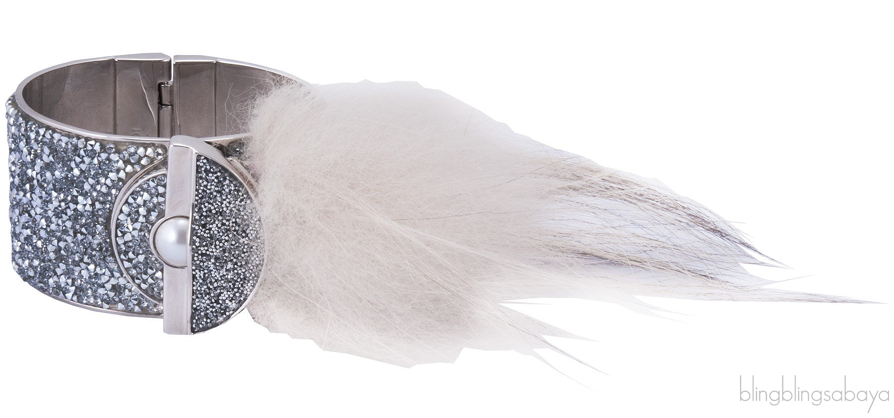 Fox Fur Crystal Cuff Bracelet