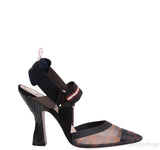 Colibrì Brown Mesh High-heeled Slingbacks