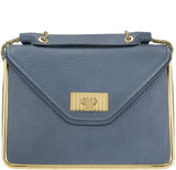 Sally Blue Grey Textured Leather Bag