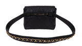 Chanel Black Quilted Leather Vintage Classic Chain Belt Bag