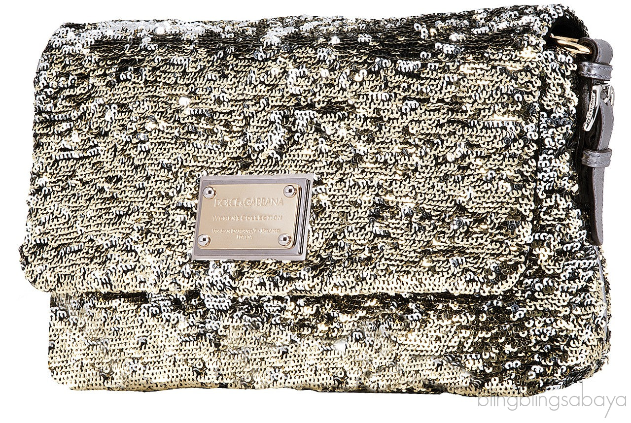 Miss Charles Sequin Shoulder Bag