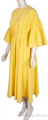 Yellow Iosefina Cotton Poplin Midi Dress