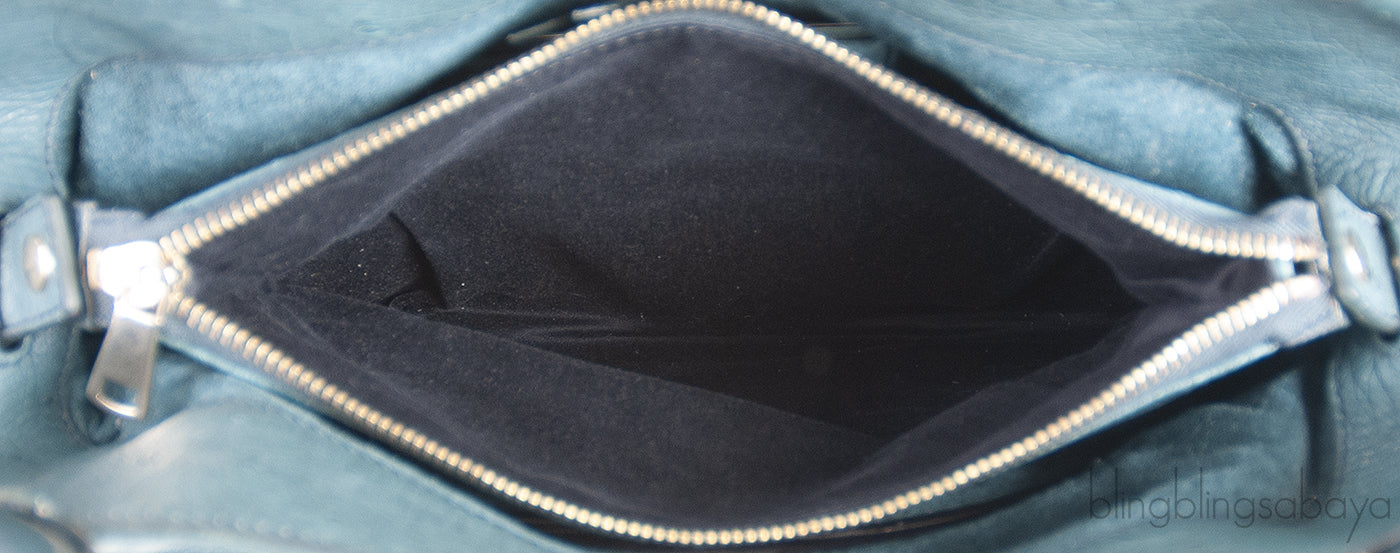 Yves Saint Laurent Green Ostrich Top Handle Bag