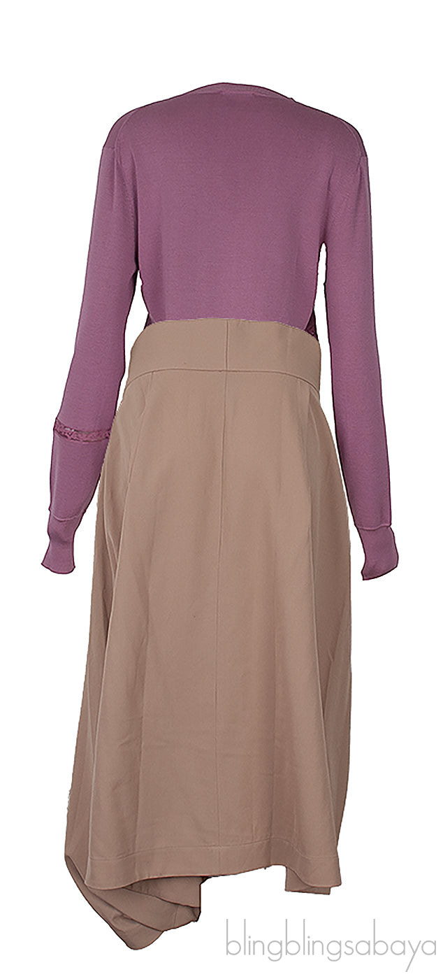 Cheerful Pink Lace Detail Sweatshirt and Soft Tan Sarouel Pants