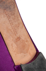 Blahnik Purple Satin Hangisi Flat Shoes