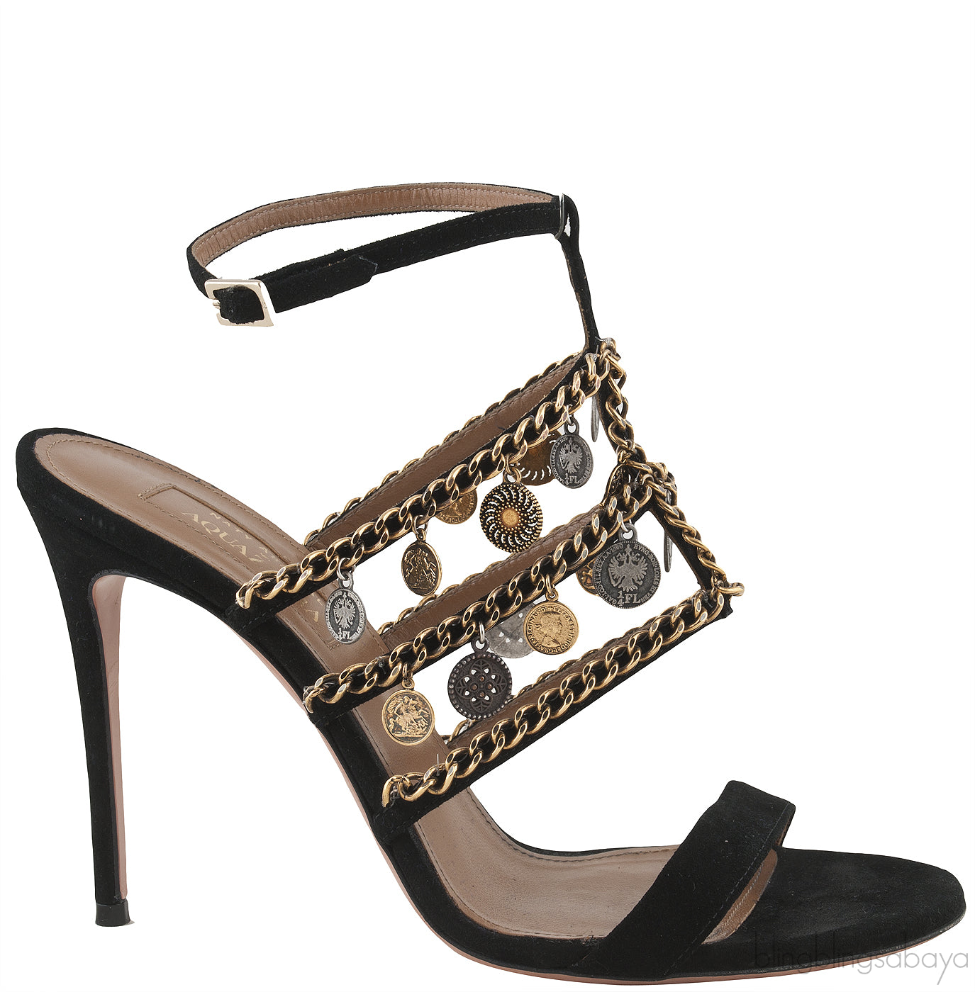 Chain Coin Slingback Sandals