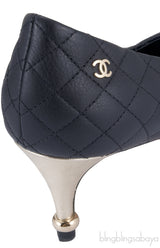 Black Quilted Leather Heels