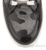 Black Patent Camou Silver Sneakers