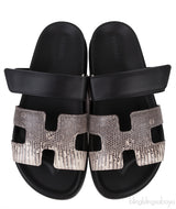 Chypre Lizard Ombre Noir Sandals