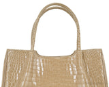 Beige Crocodile Handbag