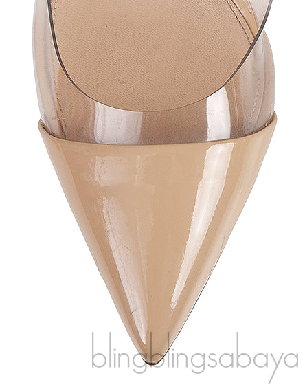 Nude / PVC Pointed Toe Heels