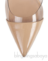 Nude / PVC Pointed Toe Heels