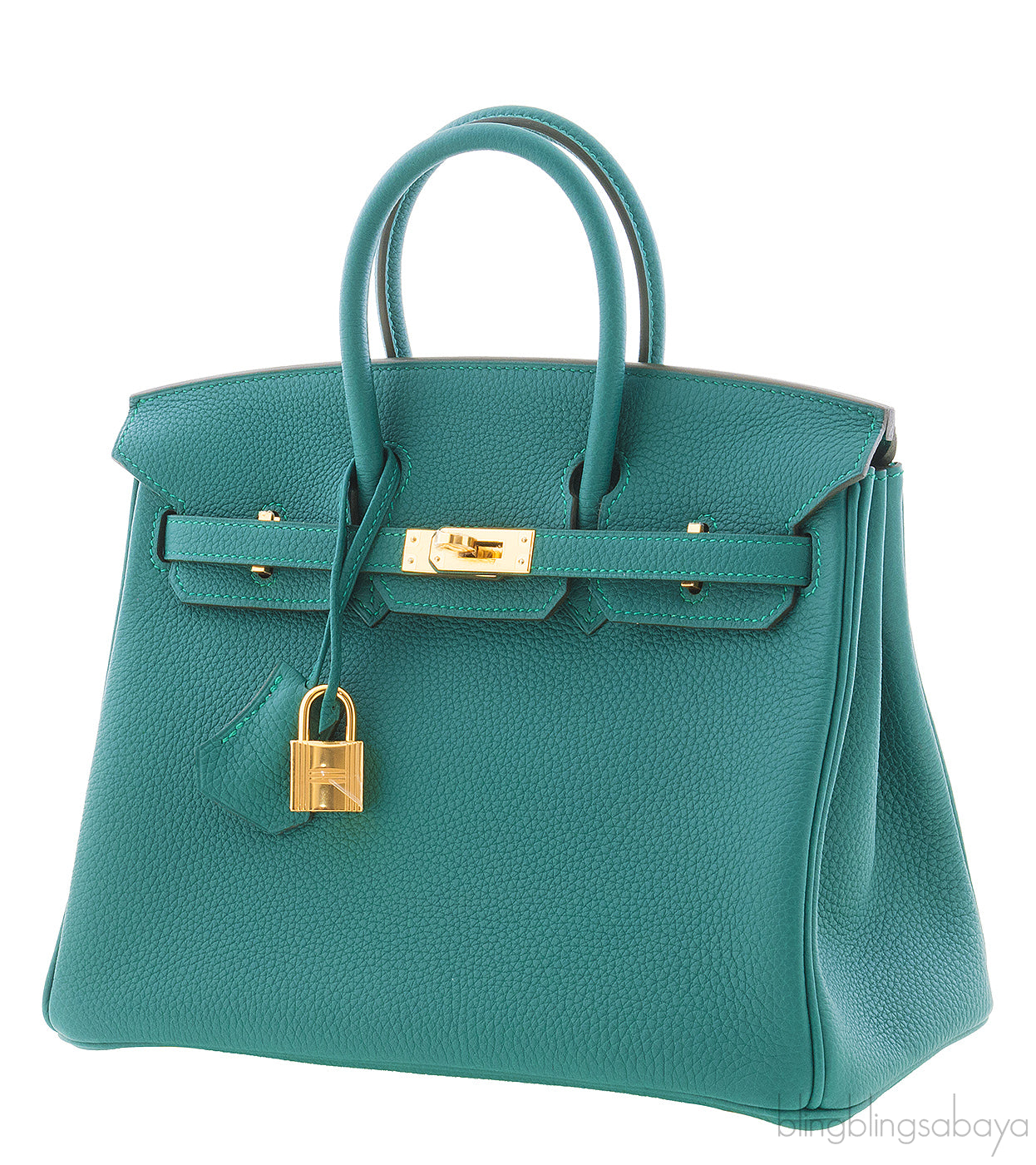 Birkin 25 Malachite Togo GHW
