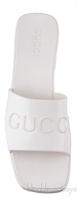White Rubber Slide Sandals