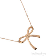 Yellow Gold Bow Pendant Necklace