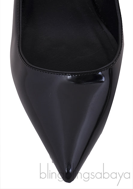Black Pointed Toe Checkered Heels