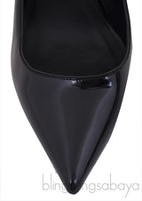 Black Pointed Toe Checkered Heels