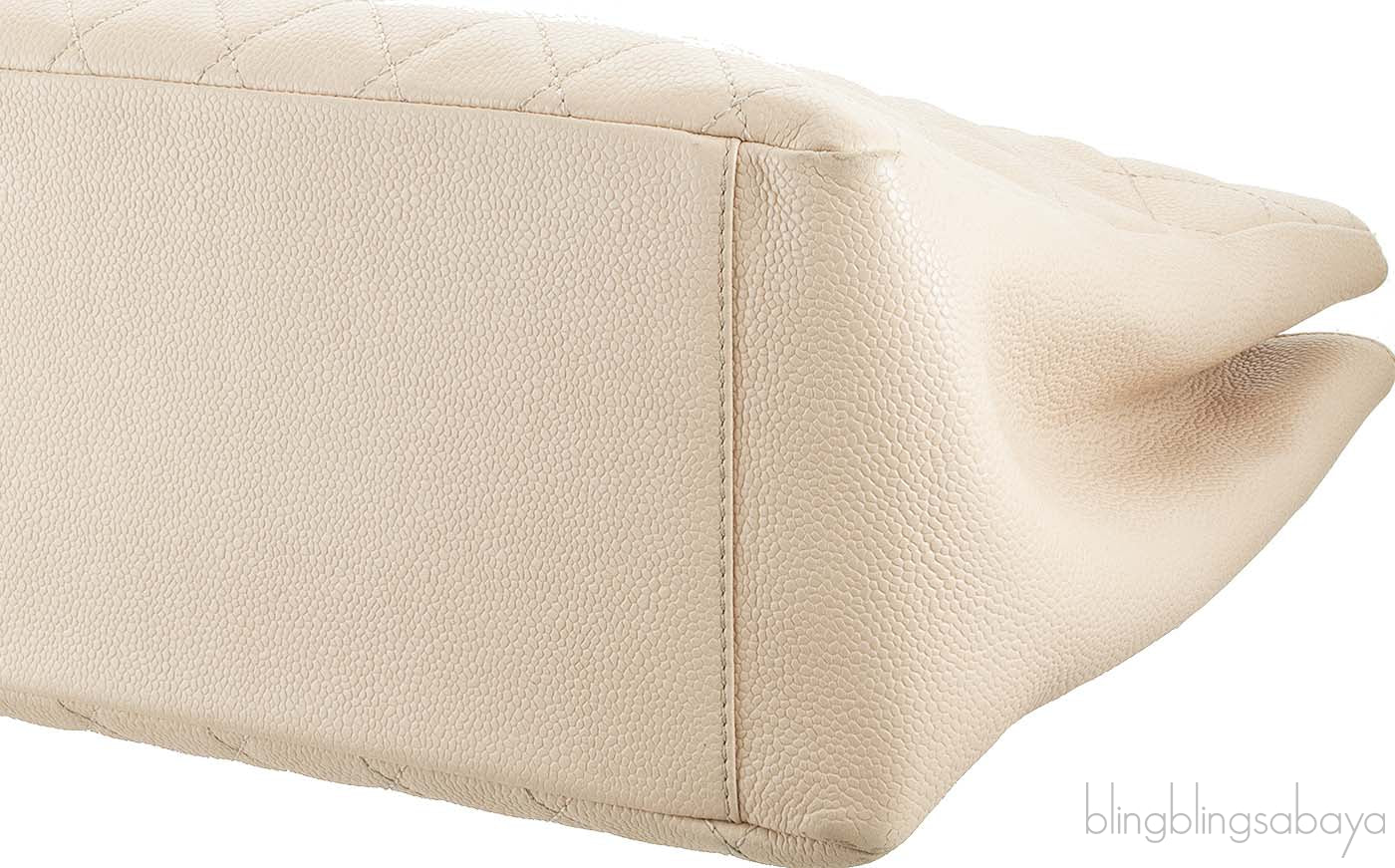 Beige Caviar Shopping Tote