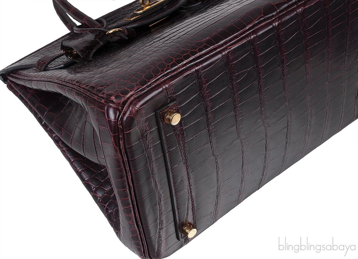Birkin 35 Prune Crocodile Porosus GHW